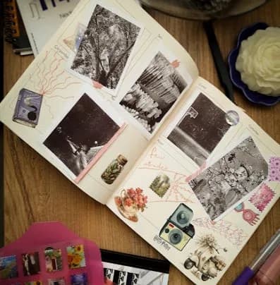 Fabric reference image on cosplay craft workspace board